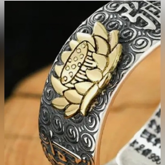 HEART SUTRA LOTUS RING ADJUSTABLE FOR M, L, XL (not S or Xsmall) - Picture 3 of 6